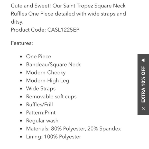 NEW Cupshe Saint Tropez Square Neck Ruffles One Piece Floral Swimsuit - Picture 5 of 6